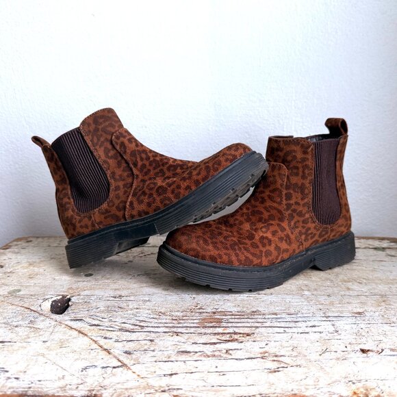 Cat & Jack Boots Leopard Print Youth Kids Size 1 - Picture 1 of 10